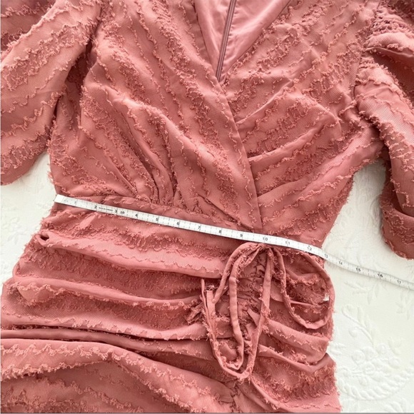 NWOT Lulus Cherish This Moment Rusty Rose Ruched Asymmetrical Mini Dress Medium - Picture 7 of 9